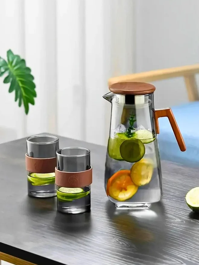 1Chase 1CHASE 7-Piece Borosilicate Glass Water Jug and Drinking Glass